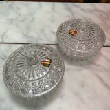 Paire de bonbonnières anciennes en cristal allemand