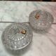 Pair of old German crystal candy boxes