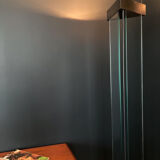 halogen floor lamp glass and metal 1980