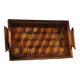 Old marquetry wooden tray
