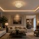 Dubai, Large Size Murano Glass Gold Flush Mount, 1970s