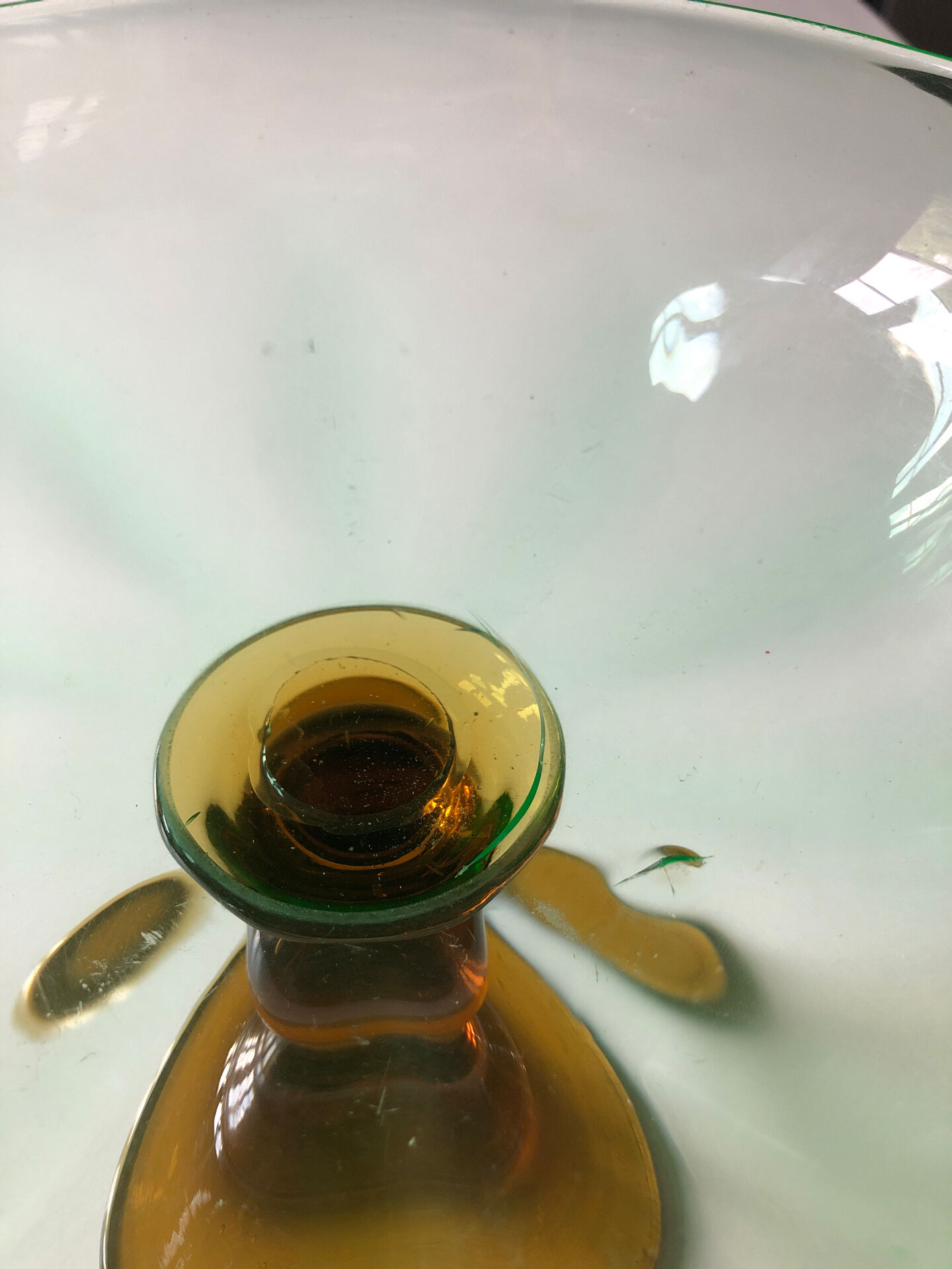 Footed glass bowl