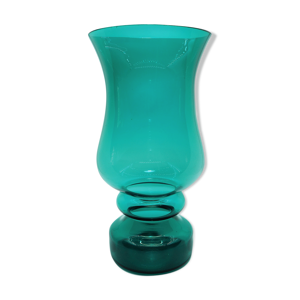 Vase en verre bleu vert