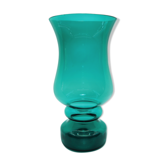 Scandinavian green blue glass vase