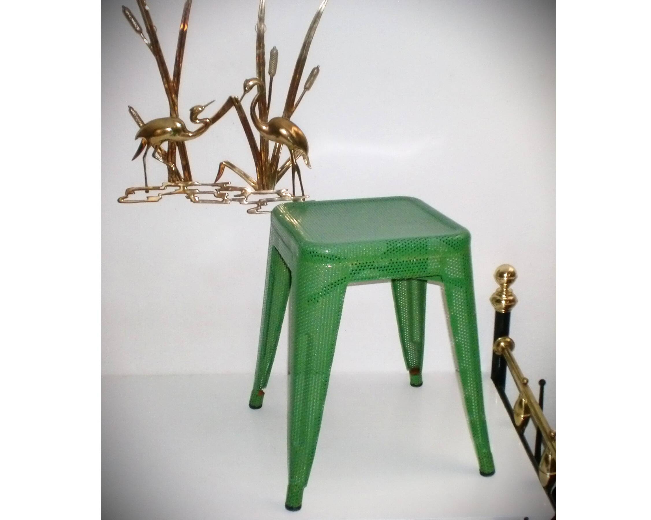 Perforated Metal Industrial Stool, Andriot for Tolix, France