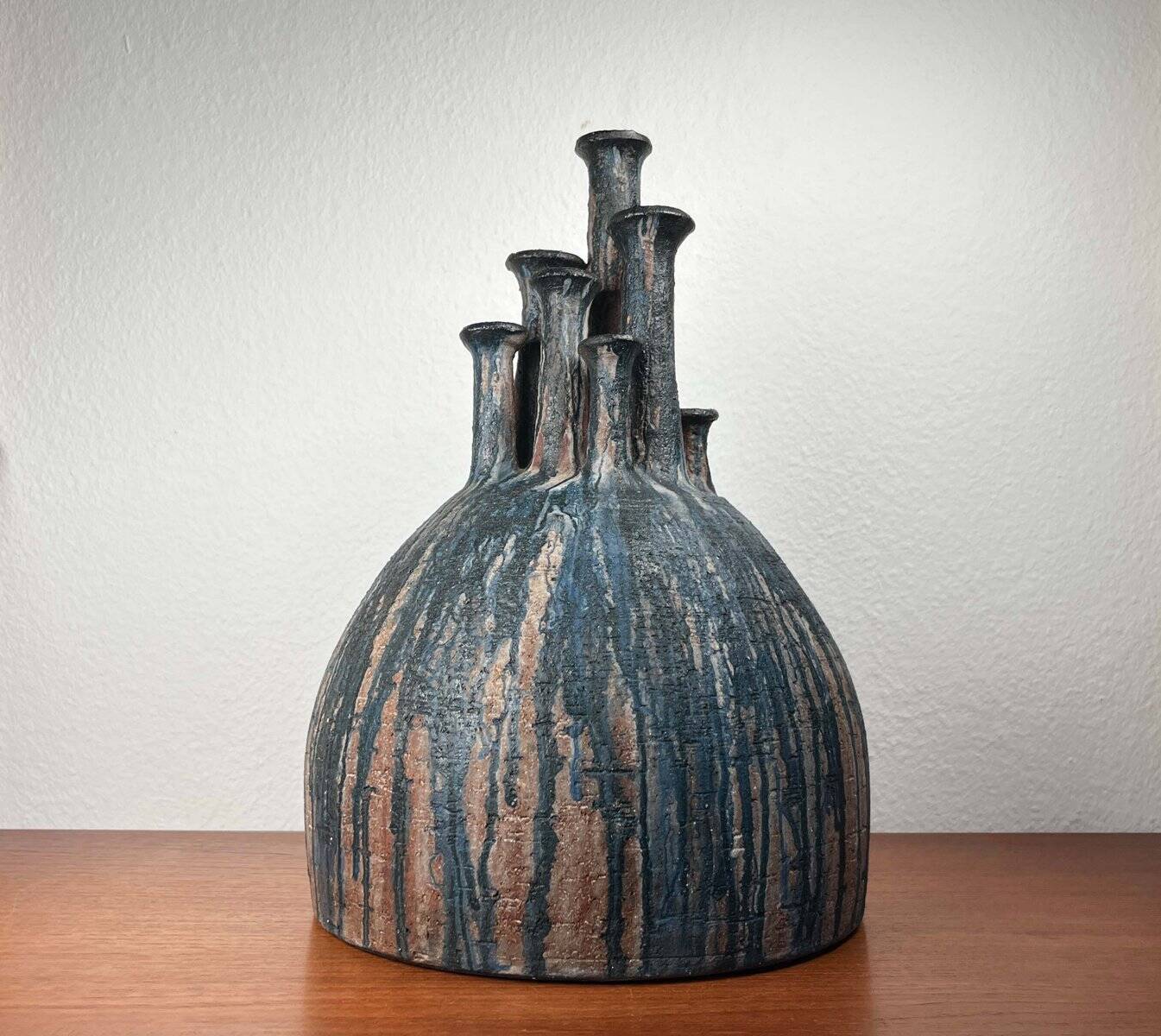 Large Fireplace Vase Studio in Brutalist Mid-Century Ceramic by Gerhard Liebenthron, 1974