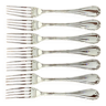 Christofle crossed ribbons, 7 dessert forks 17cm near new condition