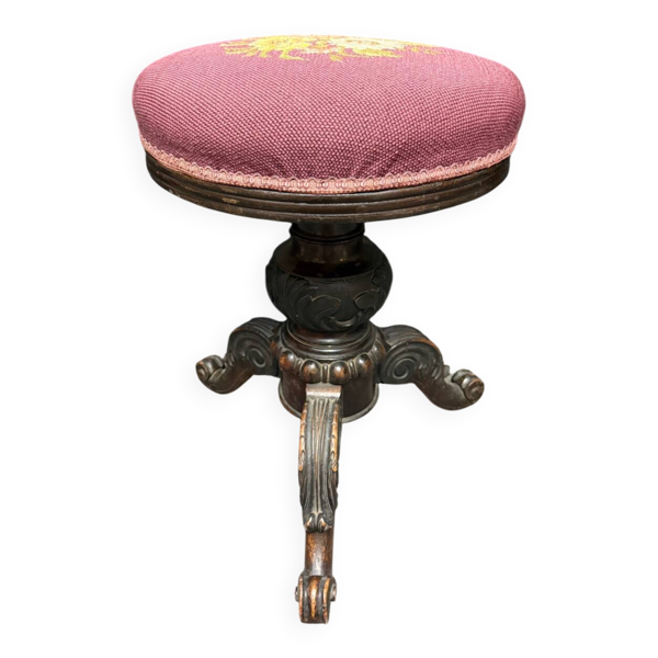 Tabouret de piano ancien