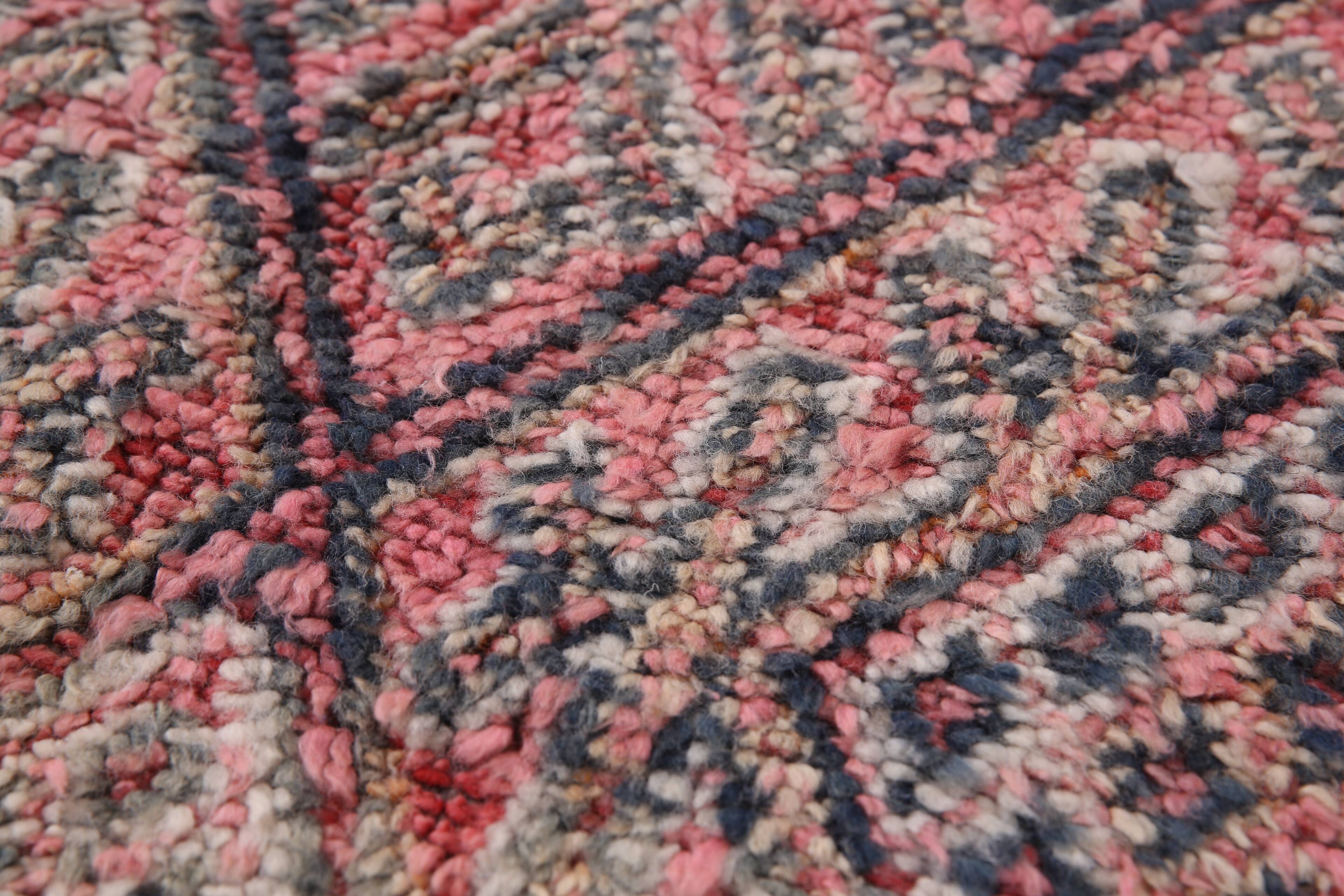 Pink Vintage Beni mguild Rug 185 x 348 cm - Berber Wool Rug - Moroccan Rug