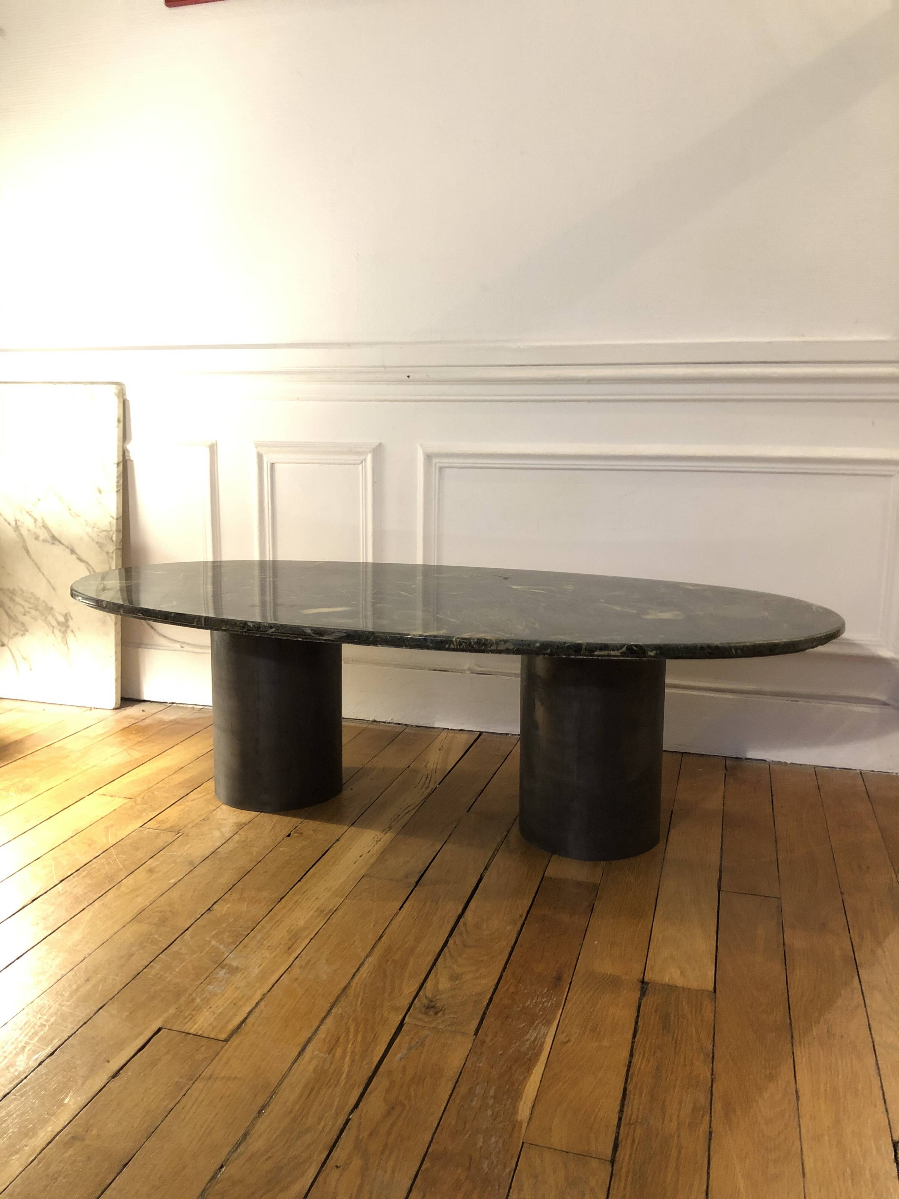 Marble and metal coffee table