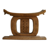 Tabouret Ashanti, tabouret en bois dur sculpté à la main d'Afrique de l'Ouest, Wabi Sabi, 20ème siècle