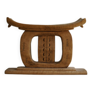 Tabouret Ashanti, tabouret en bois dur sculpté à la main d'Afrique de l'Ouest, Wabi Sabi, 20ème siècle