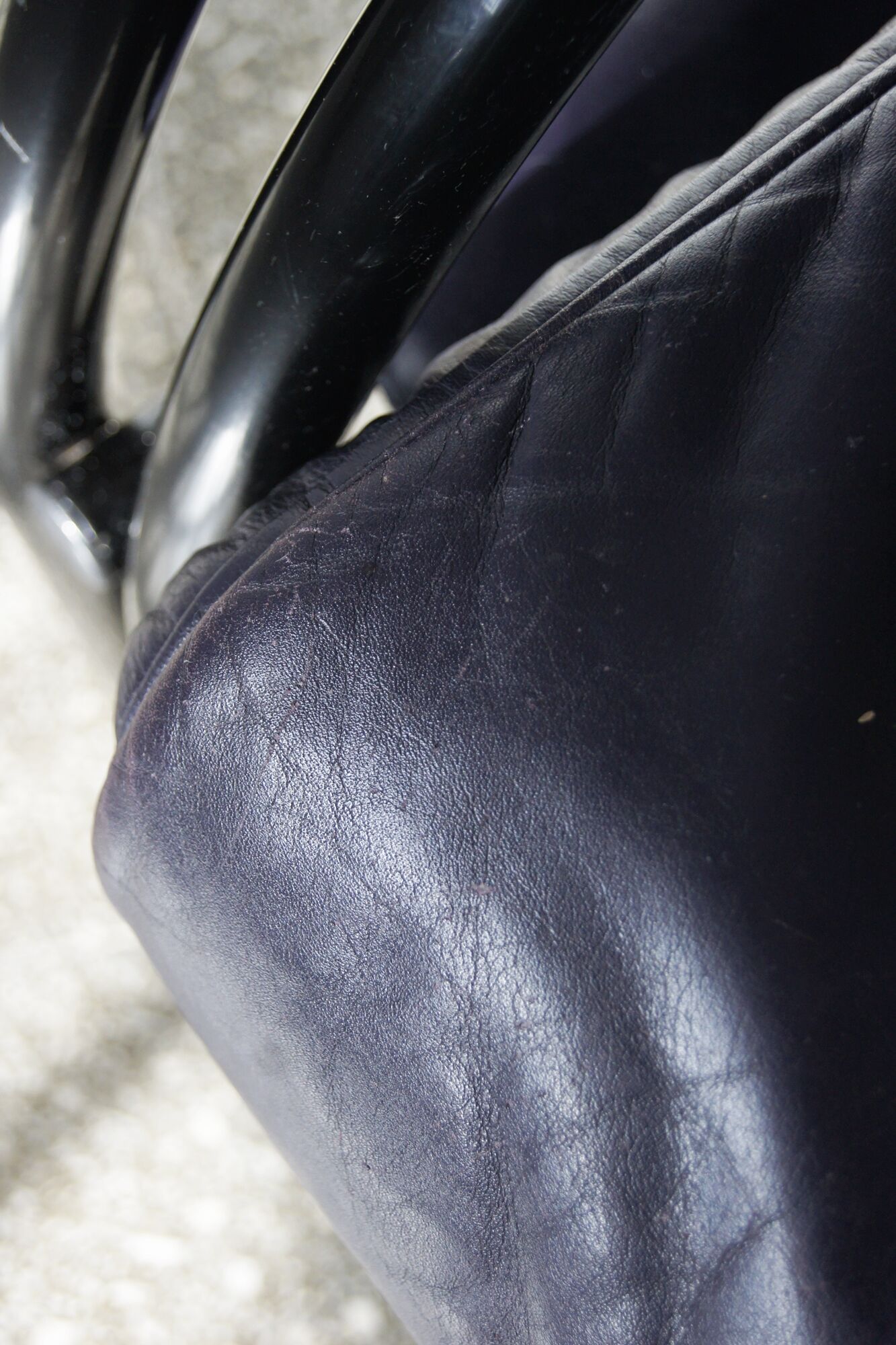 Vintage postmodern leather Italian Memphis lounge armchair