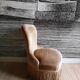 Small armchair toad in taupe velvet