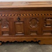 18th century German Baroque travel trunk – dated 1737 – with ebony inlay