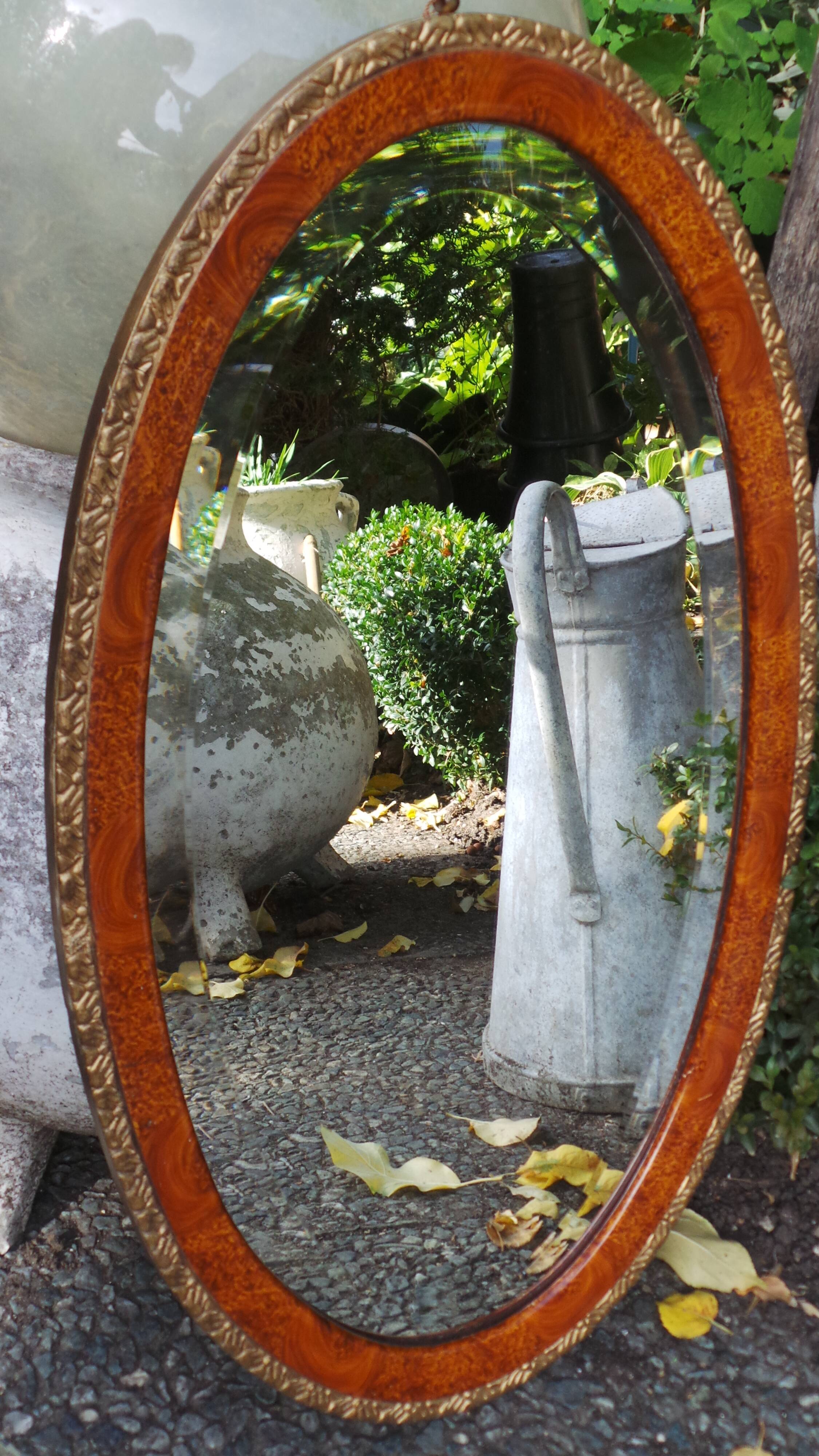 Mirror oval art deco 40 x 67cm
