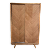 Ancienne armoire penderie vintage coulissante pied compas