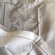 Nappe japonisante en fil de lin blanc