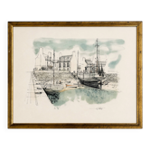 Original lithograph signed by Rolf Rafflewski – The Port of Lesconil –