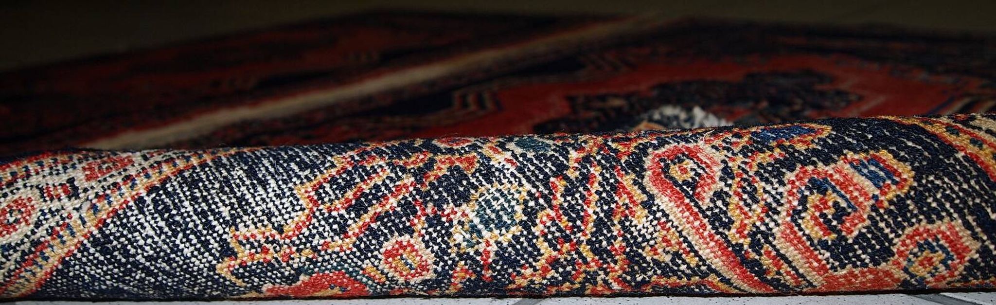 Paire de tapis antiques faits main Senneh persans 52cm x 80cm (années 1900)