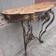 Console forged foot marble top