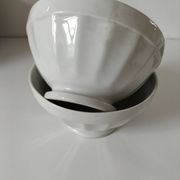 vintage faceted farmhouse duo of bowls