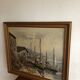 Marine painting boats in port