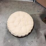 Pouf stool in rattan and bamboo vintage