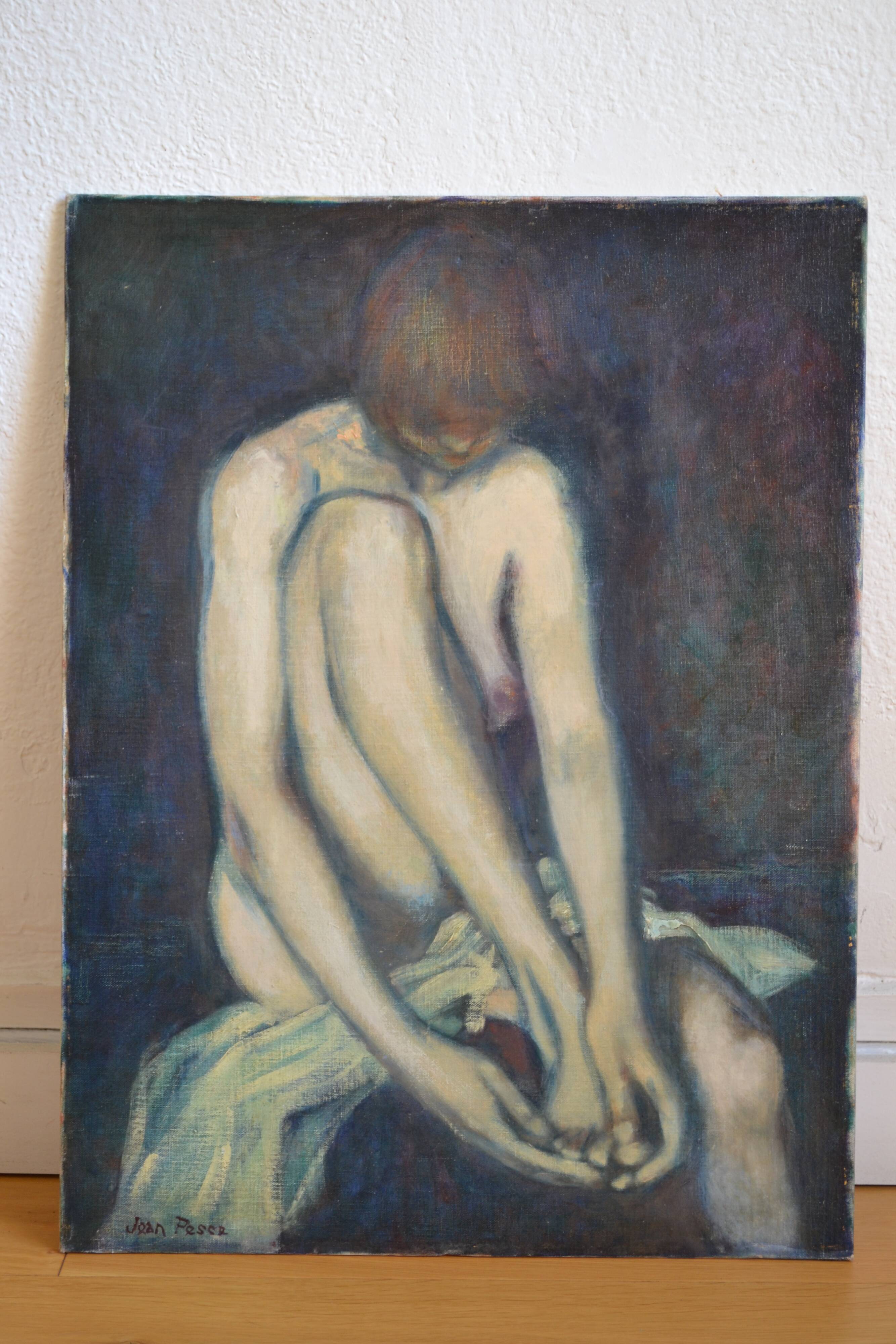 Jean Pesce (1926) painting "nude with bent leg" HSP