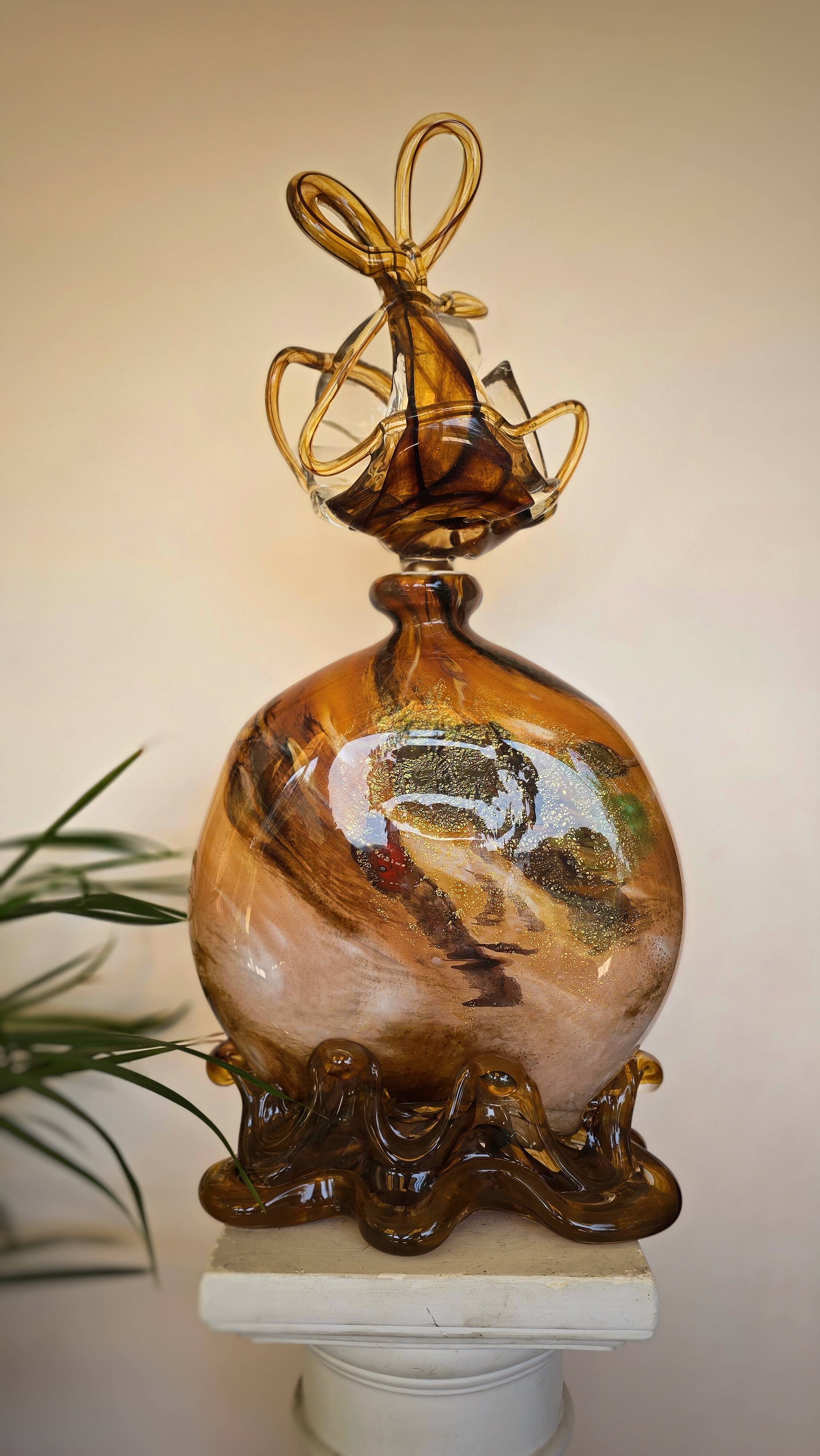 Grand monumental gourd vase — Bernard Aconito — Master Glassmaker in Biot —