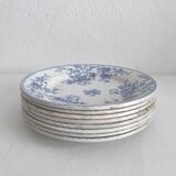 8 flat ironstone plates “Fleurette” Gien