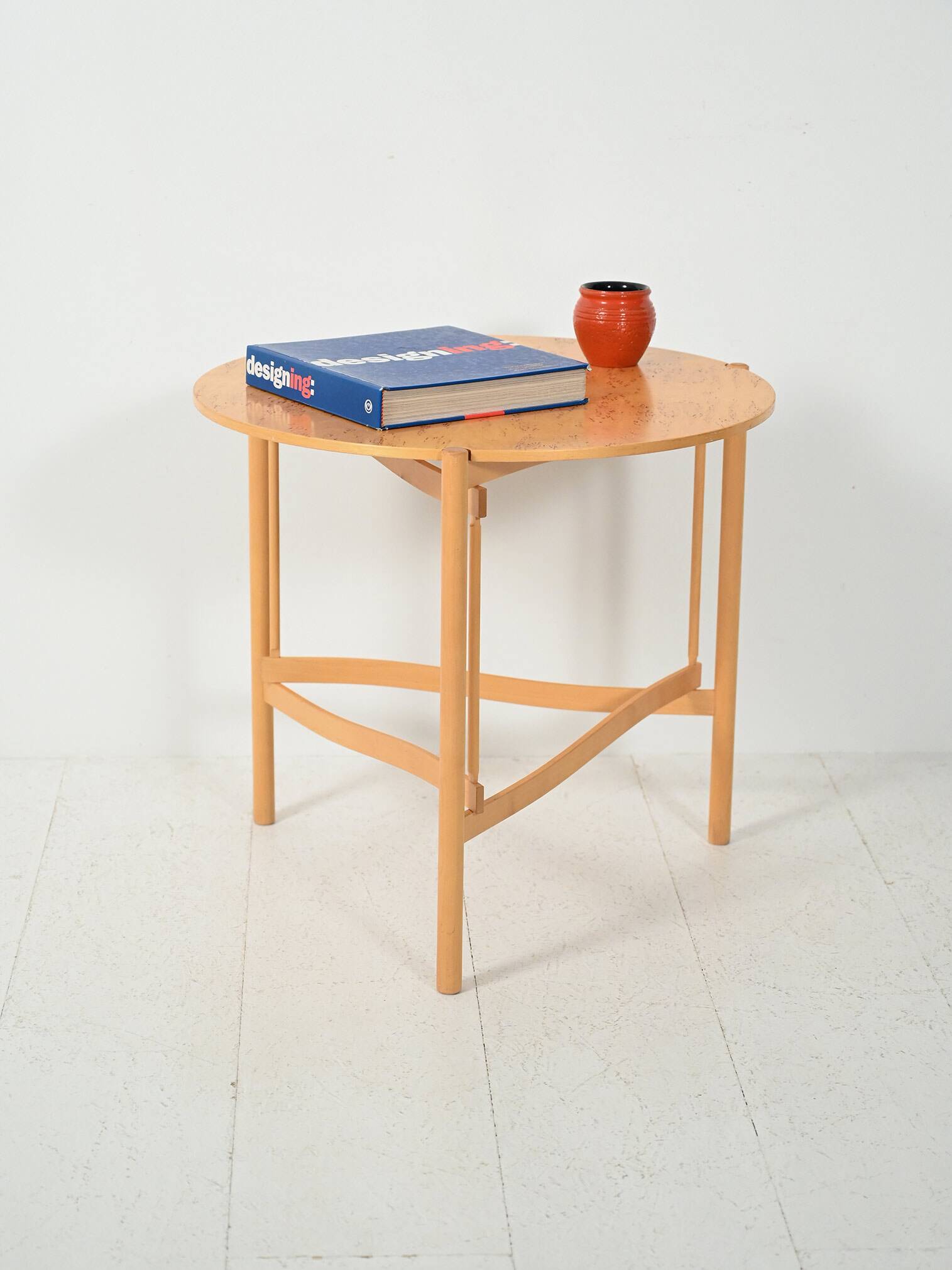 Scandinavian round birch coffee table by Karl Andersson & Söner