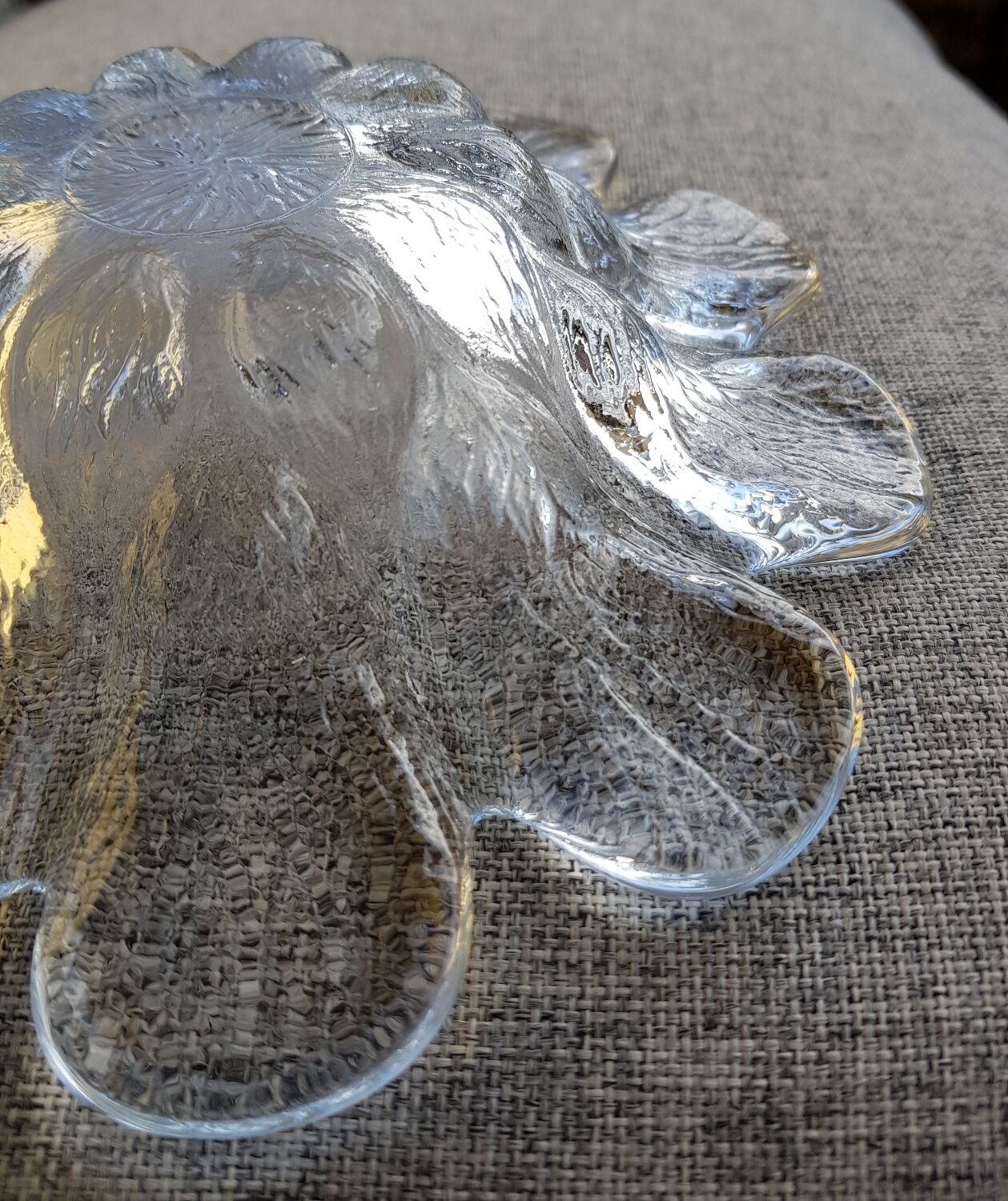Bougeoir en cristal de pétale de fleur Holmegaard par Sidse Werner Danemark