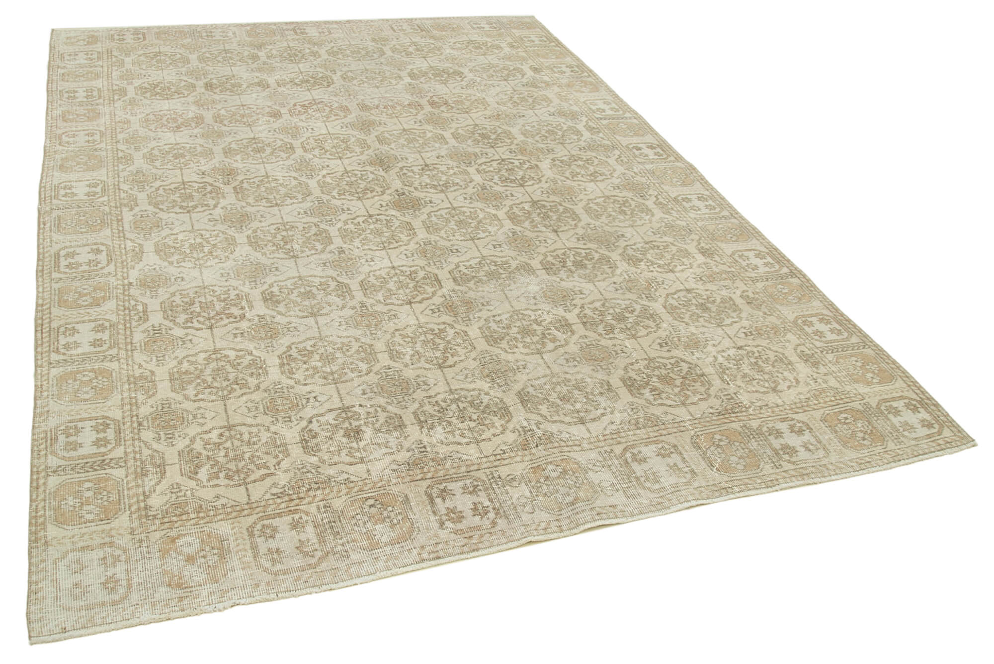 Hand-knotted contemporary turkish beige carpet 201 cm x 278 cm