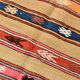 6x8 Khaki & Red Striped Pattern Vintage Kilim Rug, 183x239Cm