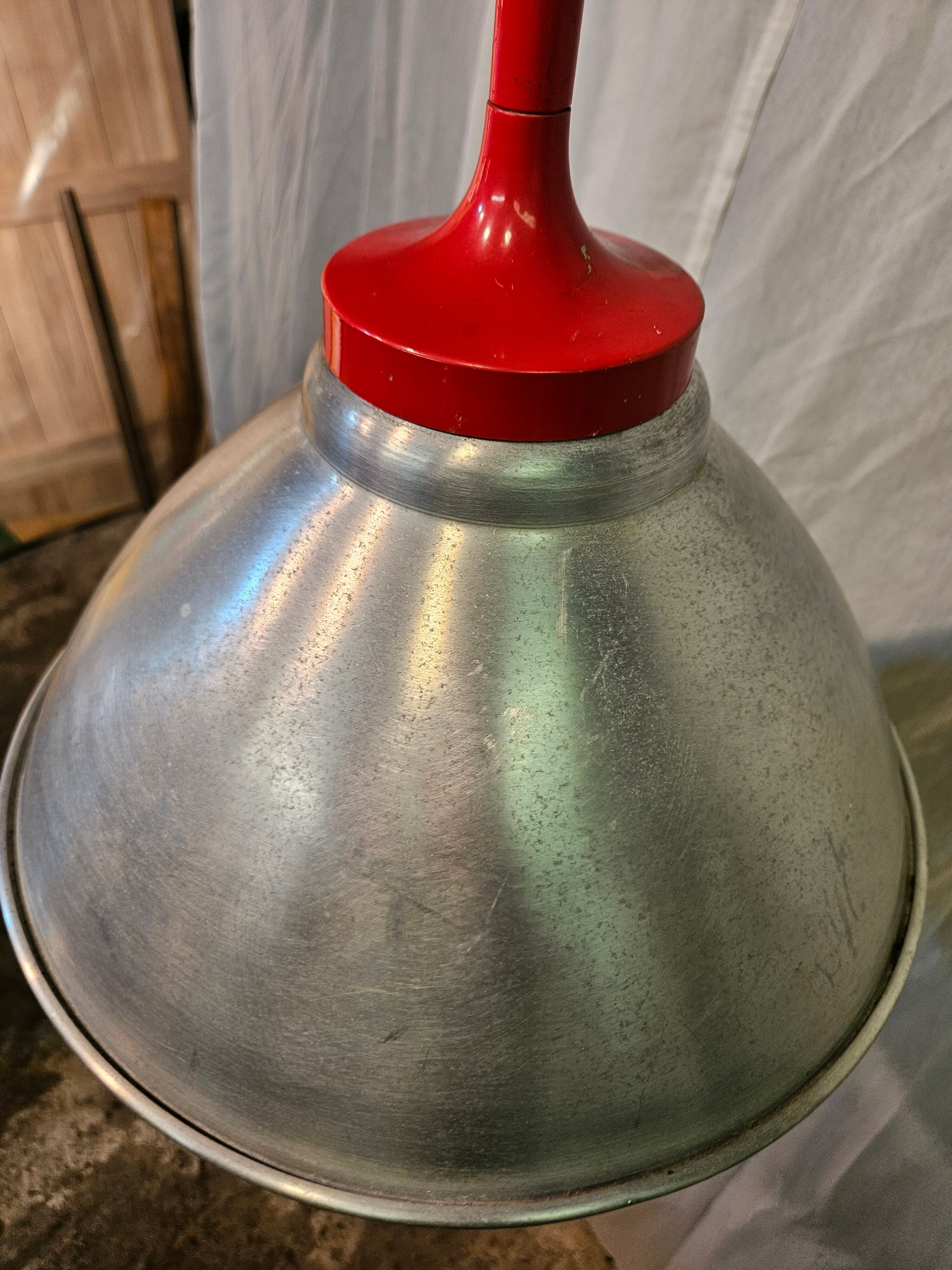 80s brushed aluminum pendant light