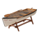 Boat-shaped coffee table reimagined with a glass top, contemporary design (after 2000)