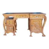 Art Nouveau style desk in solid mahogany