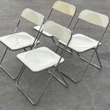 Plia lucite folding chairs Giancarlo Piretti for Castelli set of four