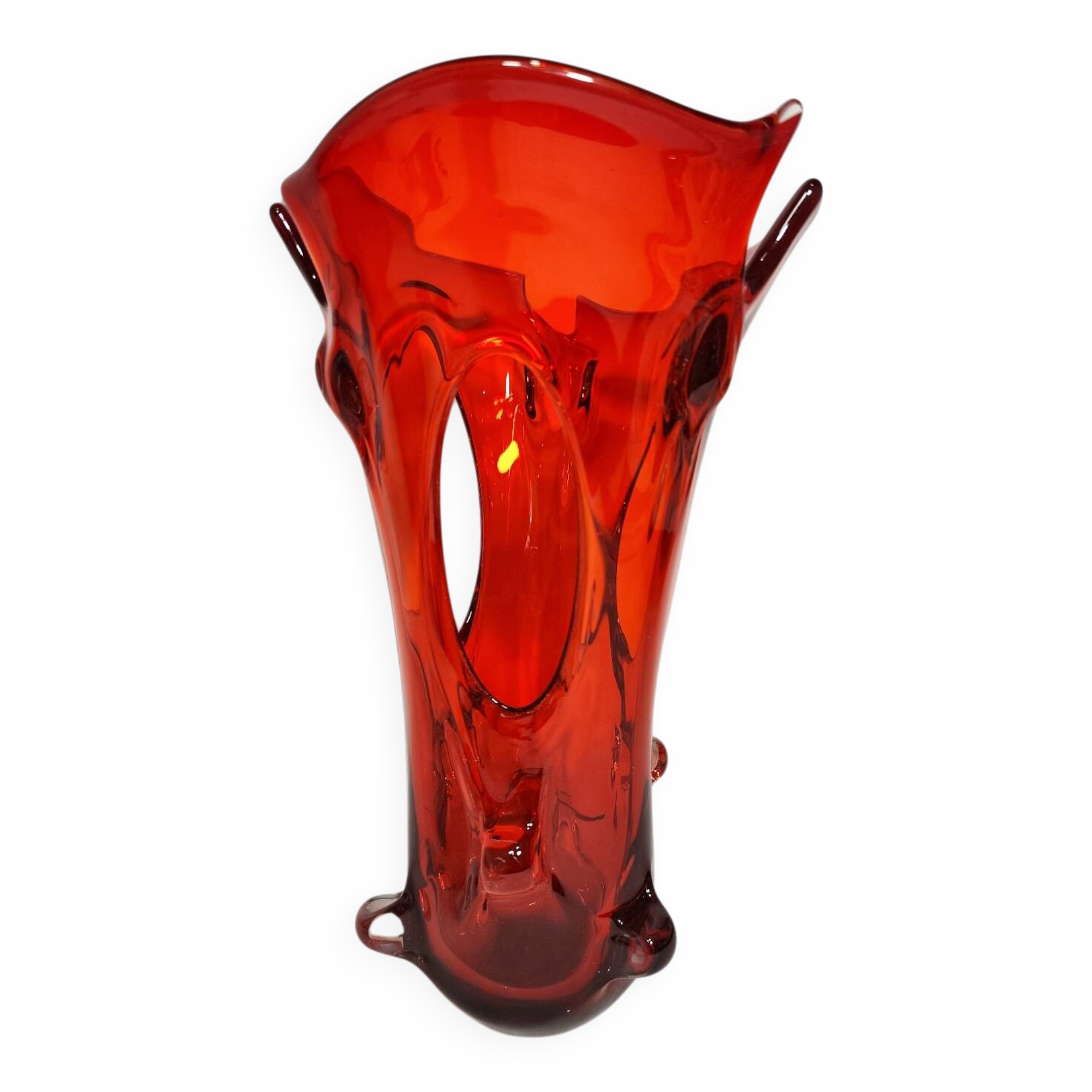 Jarrón de cristal de Murano. Italia, 1970s.