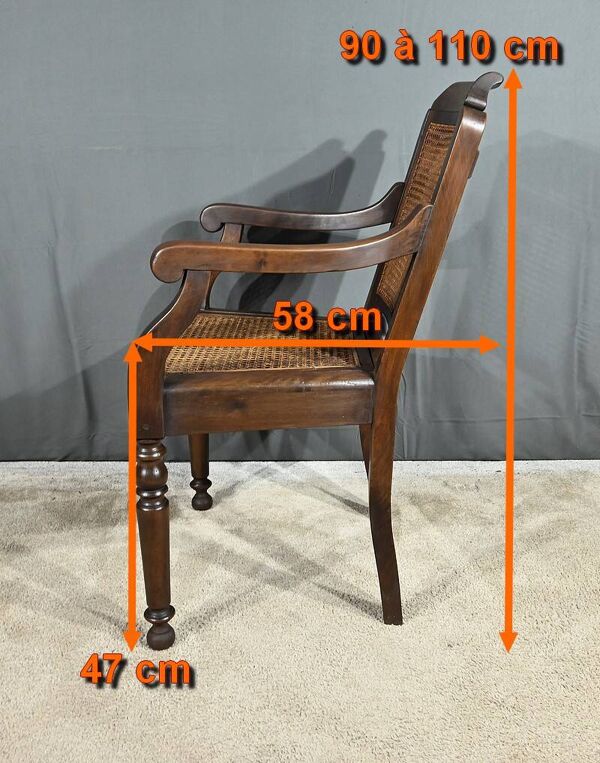 Fauteuil de Coiffeur en Hêtre massif, style Louis-Philippe – Début XXe