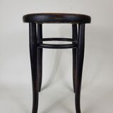 Blackened curved wooden stool Thonet