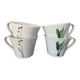 4 fine white porcelain cups with fine flower decoration