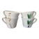 4 tasses porcelaine fine blanche décor fines fleurs