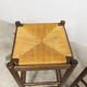 Pair of 80 cm high straw and beech bar stools