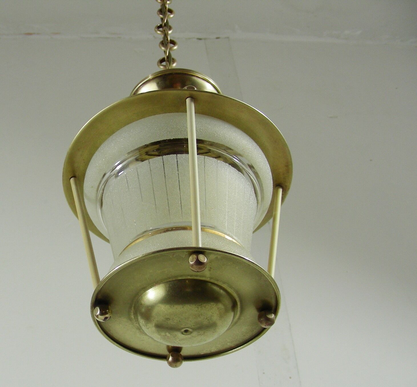 Suspension Lantern brass and glass vestibule