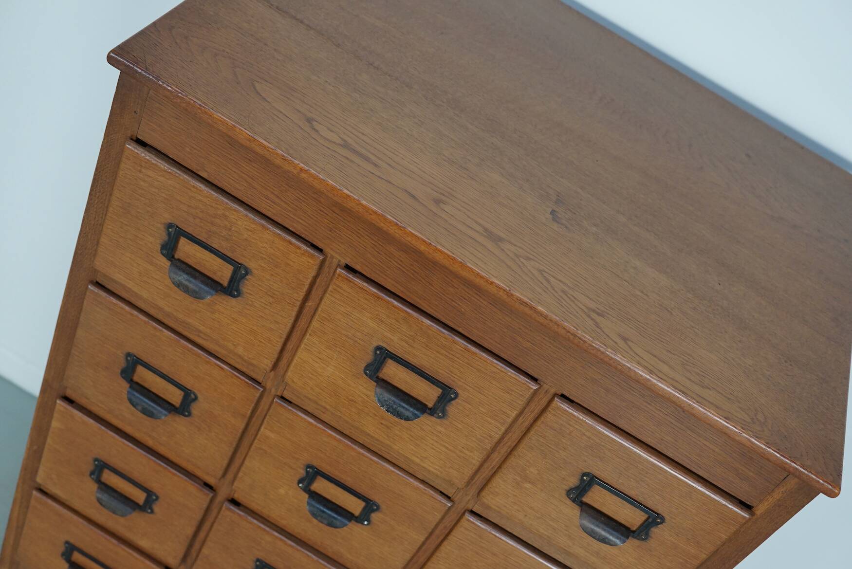 Vintage Dutch Oak Apothecary / Filing Cabinet, 1930s