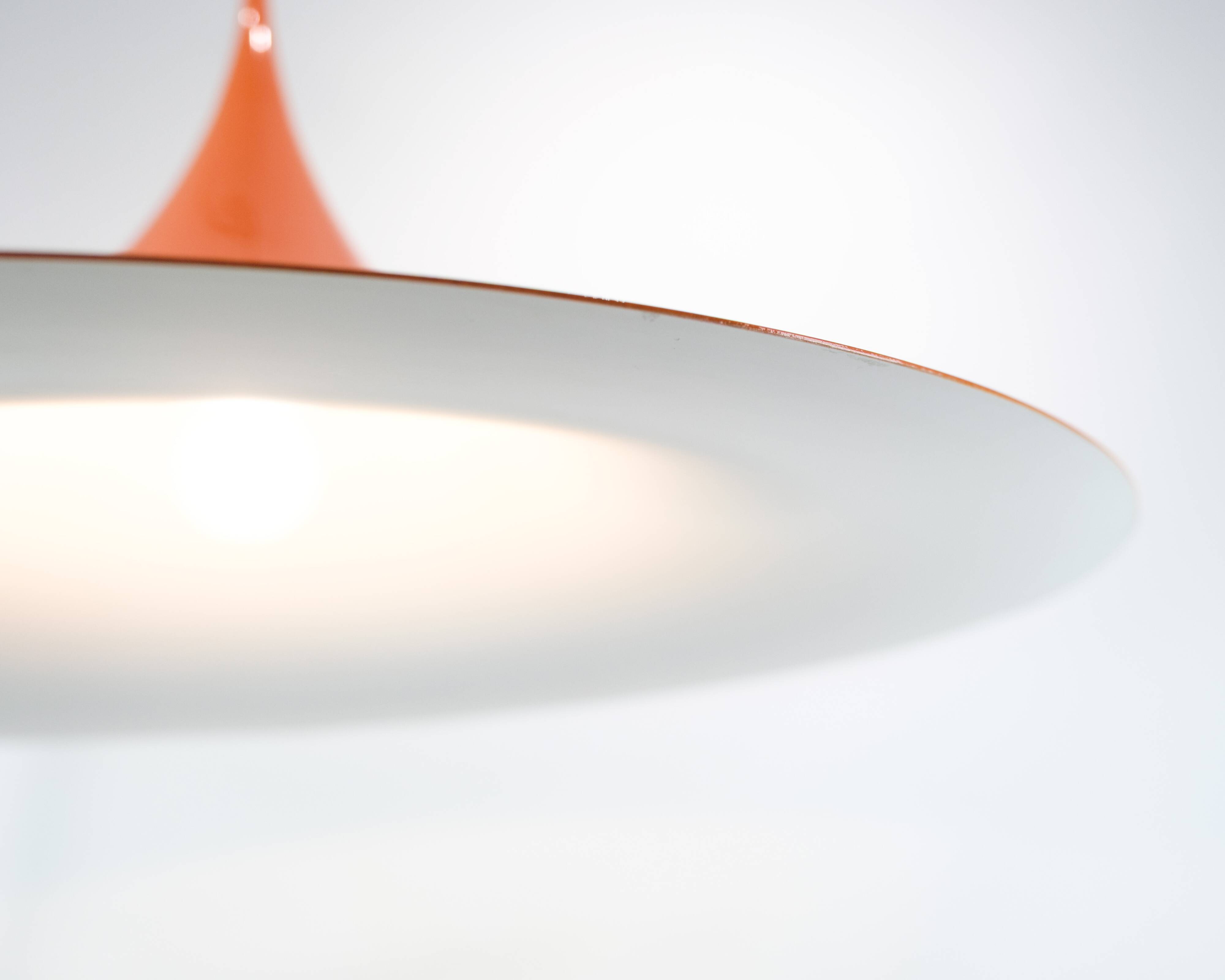 Large Trumpet Pendant In Orange By Claus Bonderup For Fog & Mørup From 1970