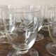 Set of 8 antique water glasses engraved on stand