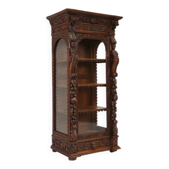 Baroque Style Display Case in Oak, Belgium, 1950s